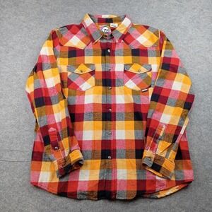 Mambo Shirt Mens XL Multicolor Plaid Flannel Snap Front Western Pockets Casual